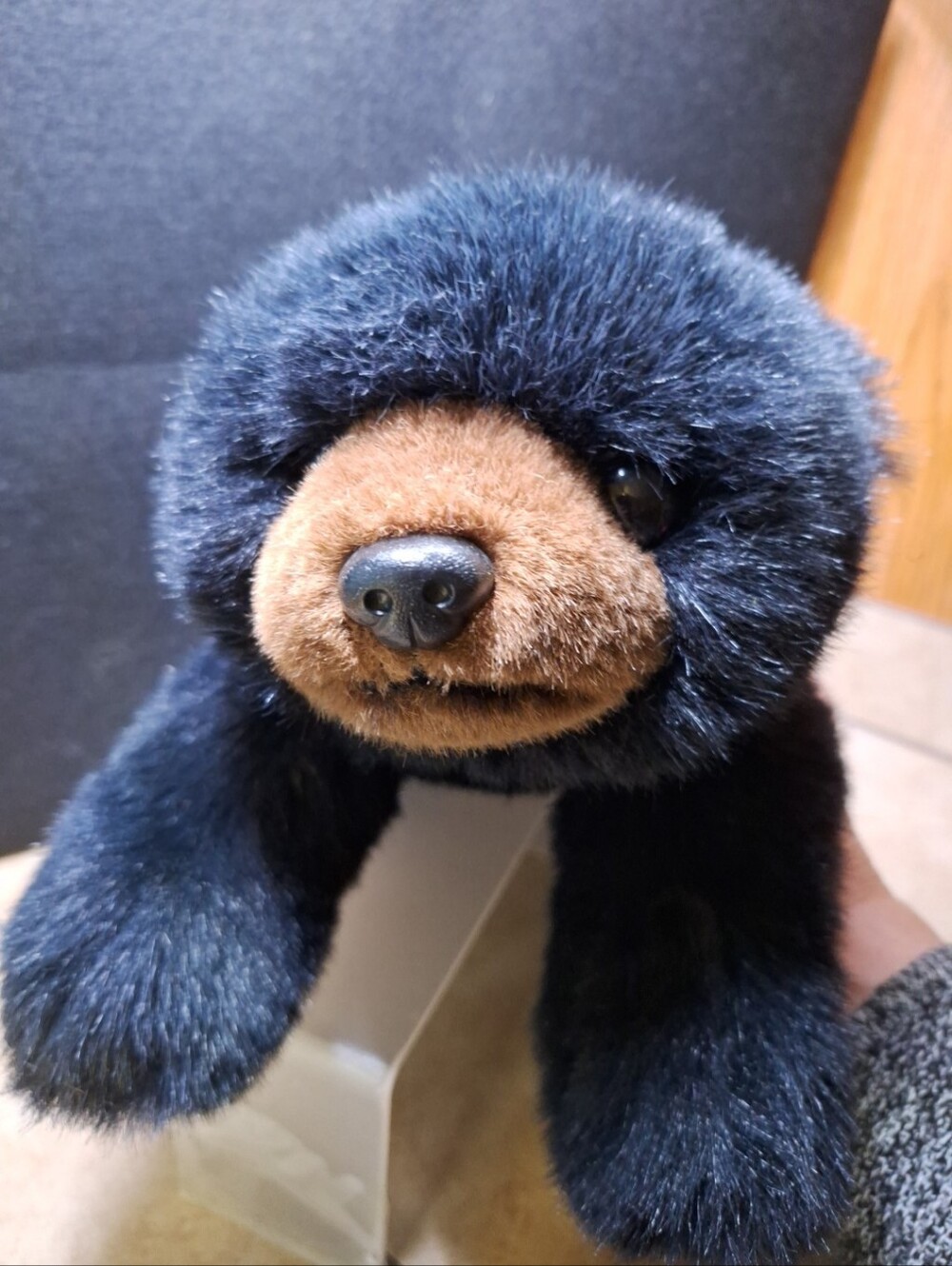 Ty Classic Plush 1992 Shadow Style 5011 Laying Black Bear 17" Brown Muzzle